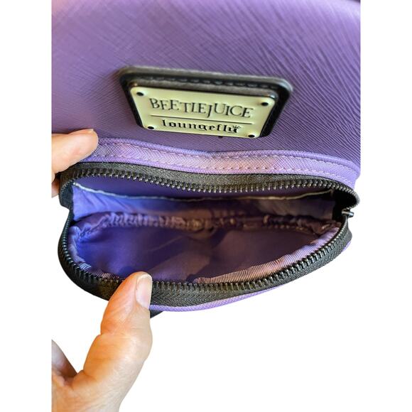 NWT Loungefly Beetlejuice Adam & Barbara Purple Mini Backpack Exclusive Collect - Picture 4 of 11